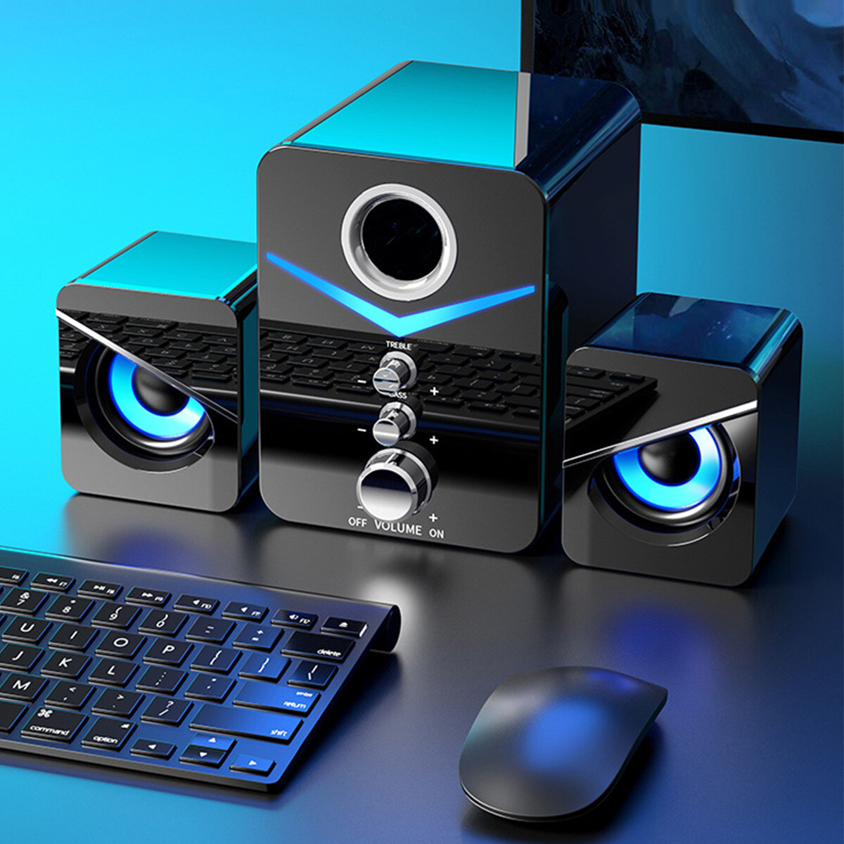 Computer Speakers Surround Sound System Wired PC Speakers Gaming Bass 3.5mm Jack