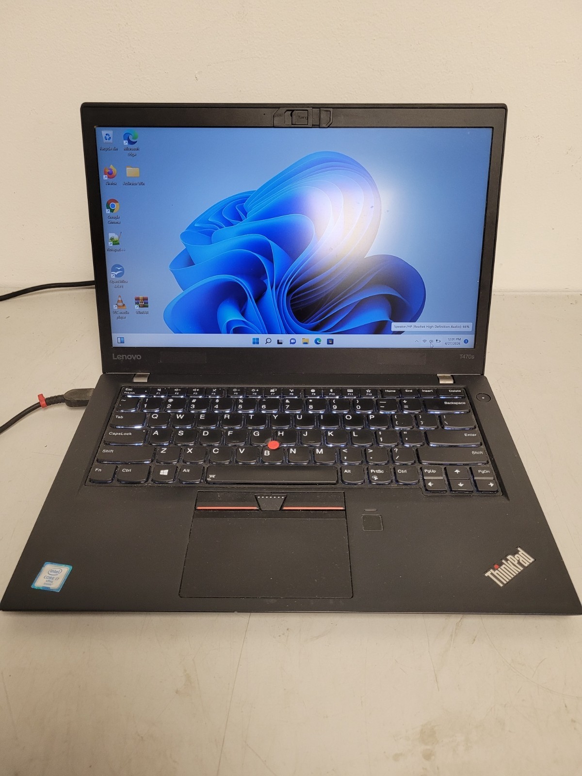 Lenovo ThinkPad T470s 14″ i7-6600u 2.6gh 8gb ram 512gb ssd w11p charger PC153XLO