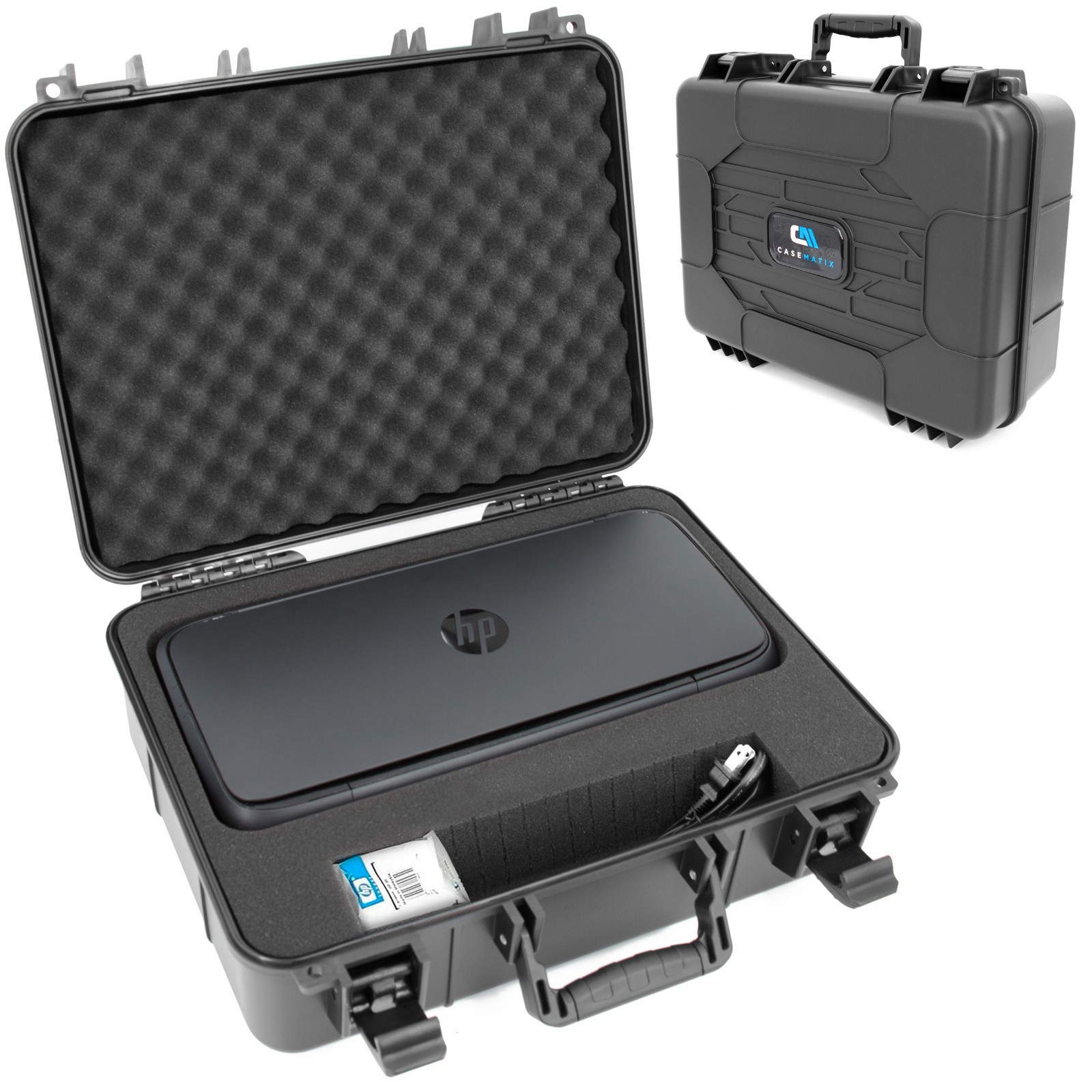 Casematix Portable Case for HP OfficeJet 200 Mobile Printer & Ink Storage