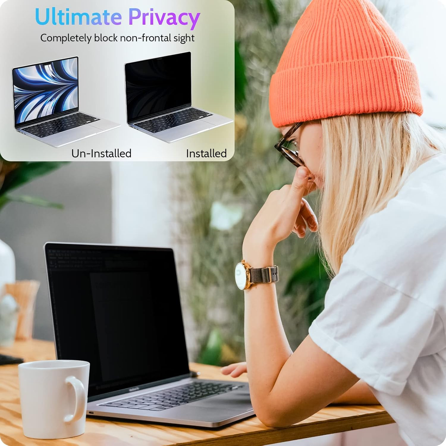 Magnetic Privacy Screen for Macbook Air 13.6/13 Inch (2022-2026, M2, M3, M4, M5)