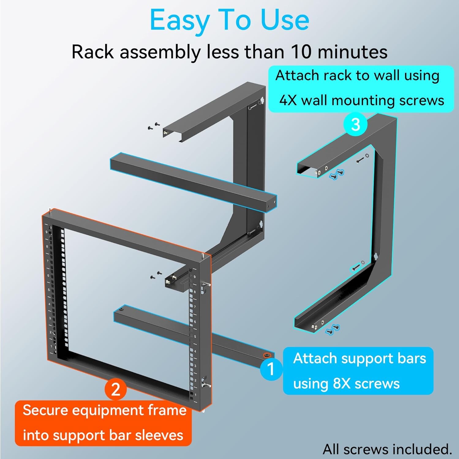 Server Rack Wall Mount 9U with Swing 17.7 inches x 20.4 x