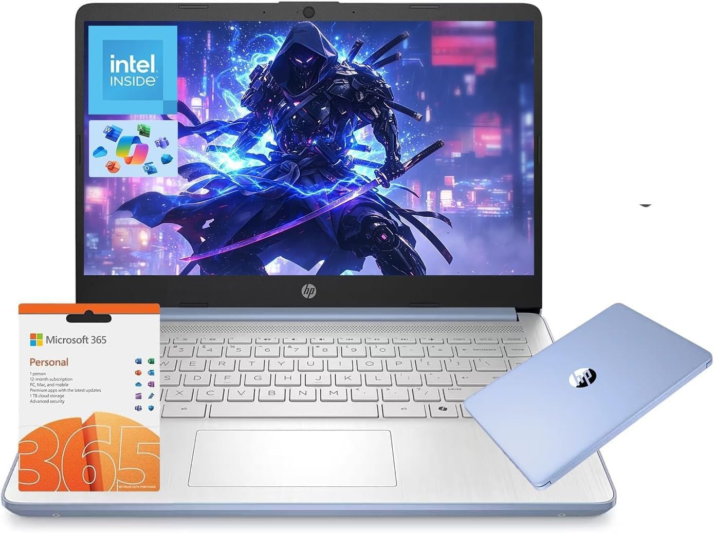 HP 14″ Laptop, Intel Processor N150 4GB RAM 128GB UFS 1-Year Office 365 Win11