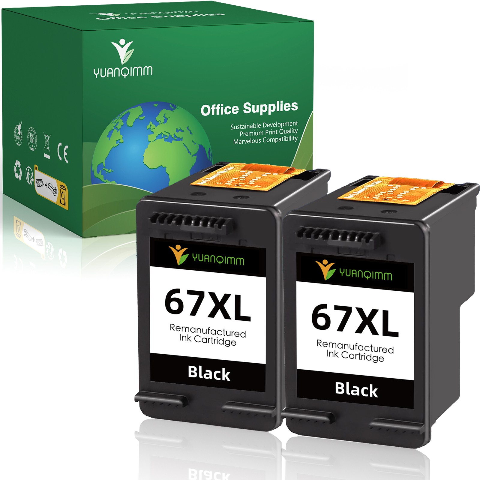 67XL Ink Cartridges for HP 67 Ink Deskjet 2800e 2855e 4255e 4158e Envy 6030 6050