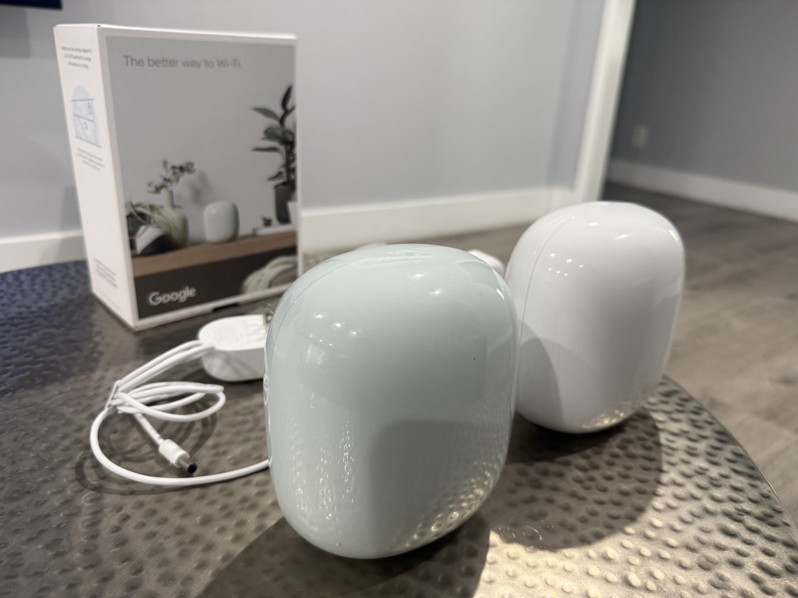2 Google Nest Wifi Pro Wi-Fi 6E Mesh System – Snow and White Model