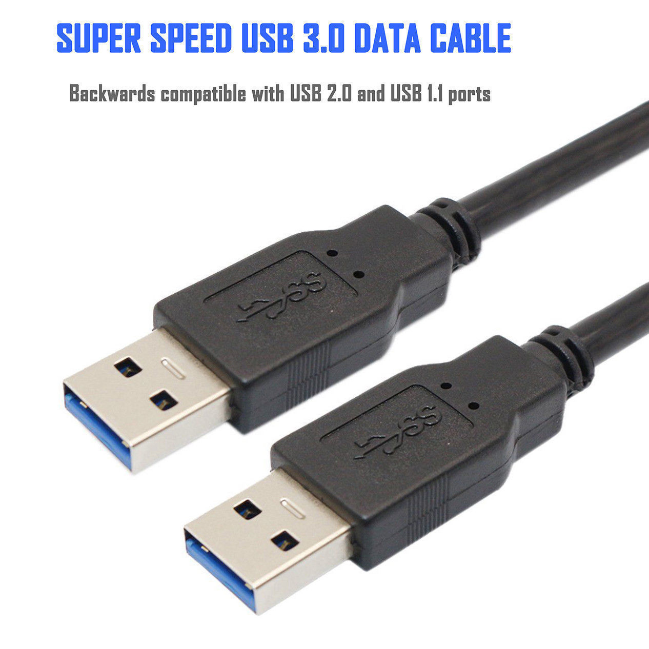 Cable Male to Male USB to USB Cable USB 3.0 Type A Male to A Male Cable 3FT US