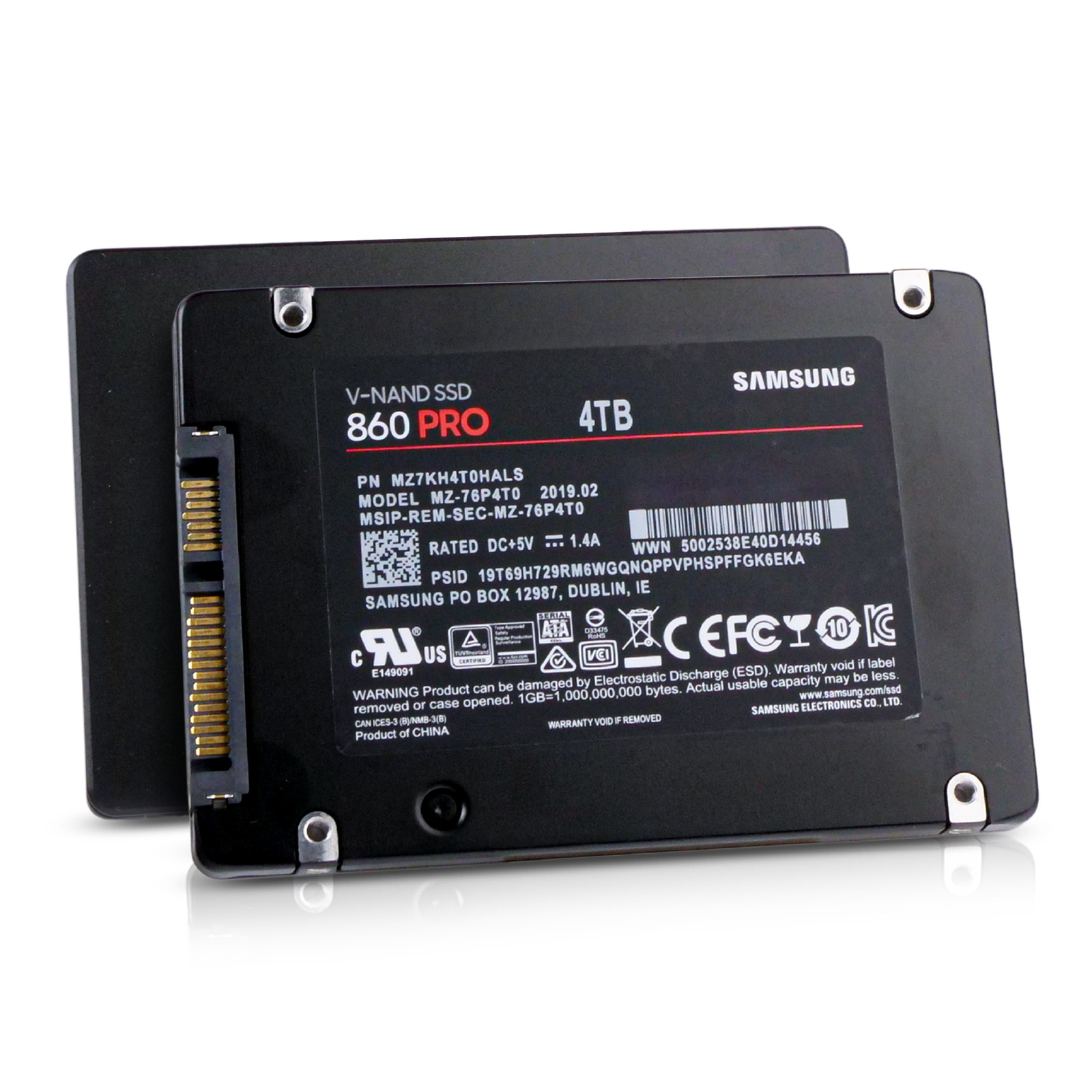 Samsung 860 PRO 4TB MZ7KH4T0HALS SATA 6Gb/s V-NAND MLC 0.6 DWPD 2.5″ SSD