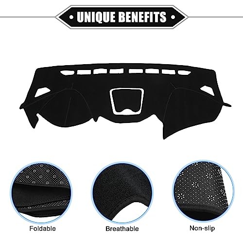 Dashboard Cover Compatible for Hyundai Santa Fe 2013-2018, Non-Slip Black
