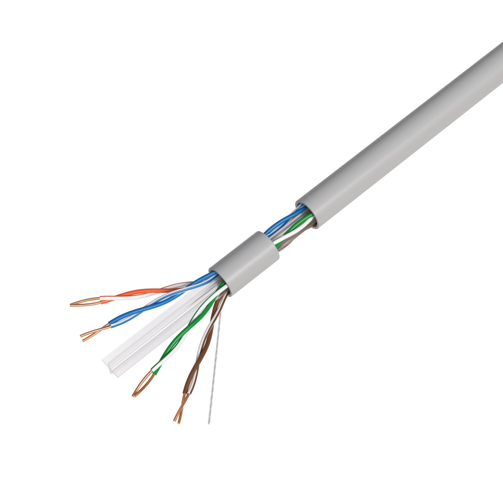 CAT6 Gray Ethernet Cable 400FT 23AWG UTP CCA Network Solid Bulk Wire Open Box