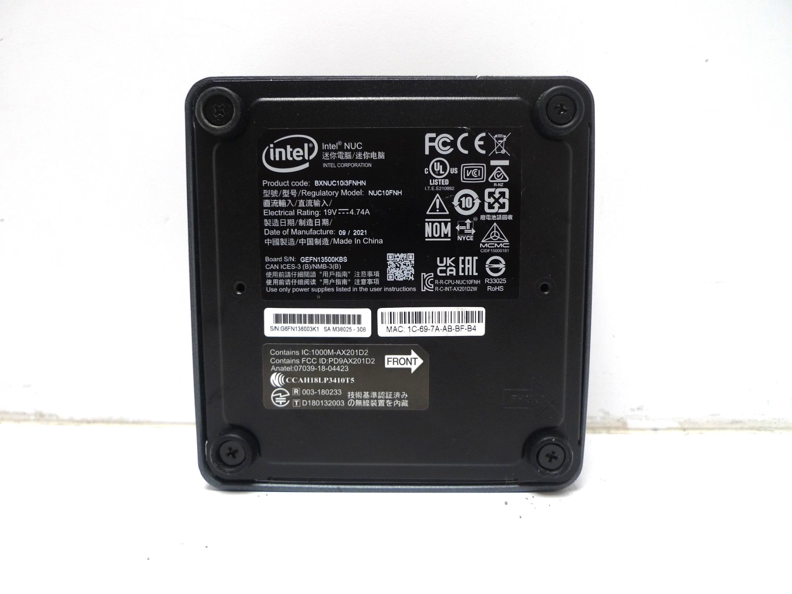 Intel NUC NUC10FNH Mini PC | i3-10110U | 12GB RAM | 256GB NVMe | Linux | No Cord