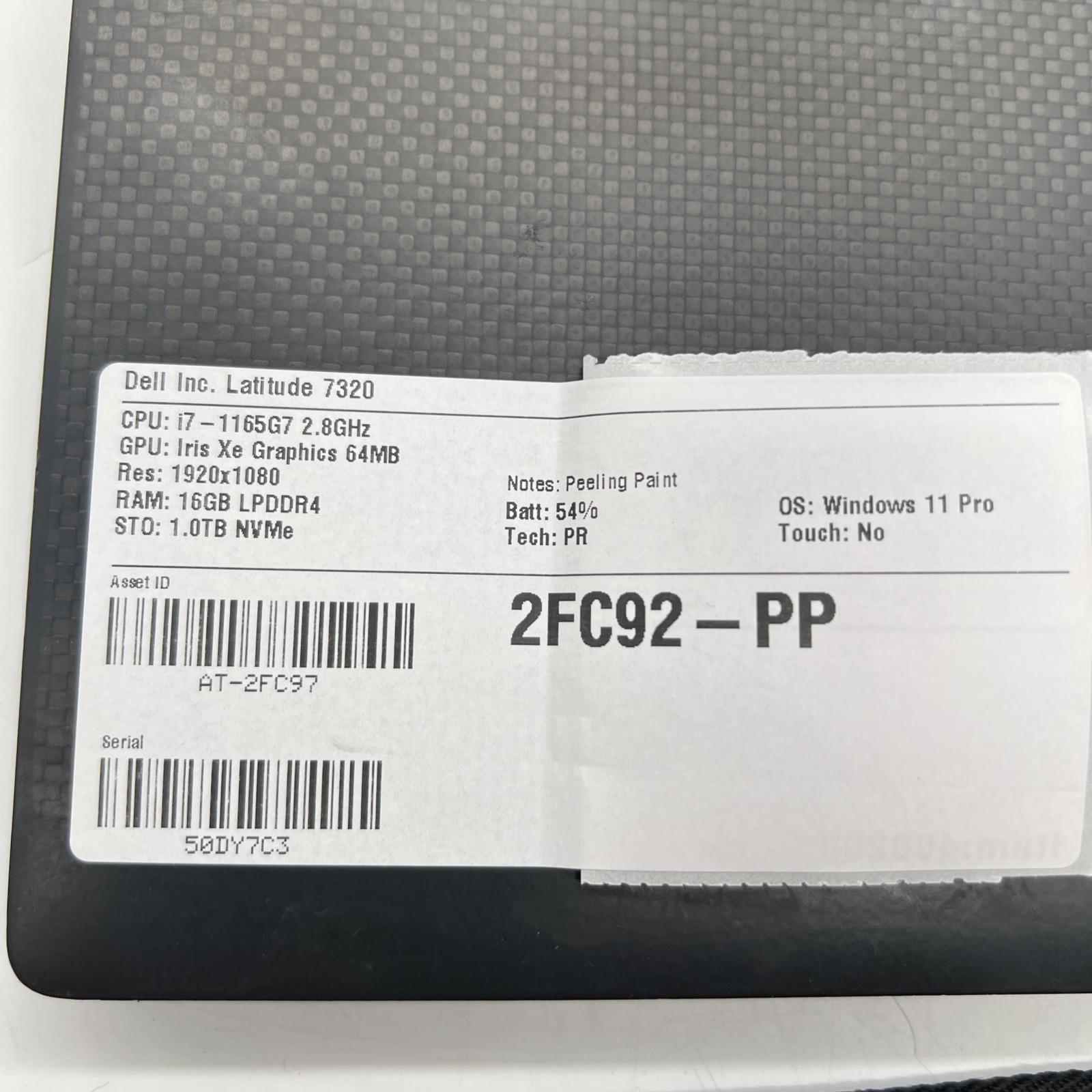 Dell Latitude 7320 13″ Intel I7 1165G7 2.8GHz 16GB RAM 1TB SSD Win11P Peeling