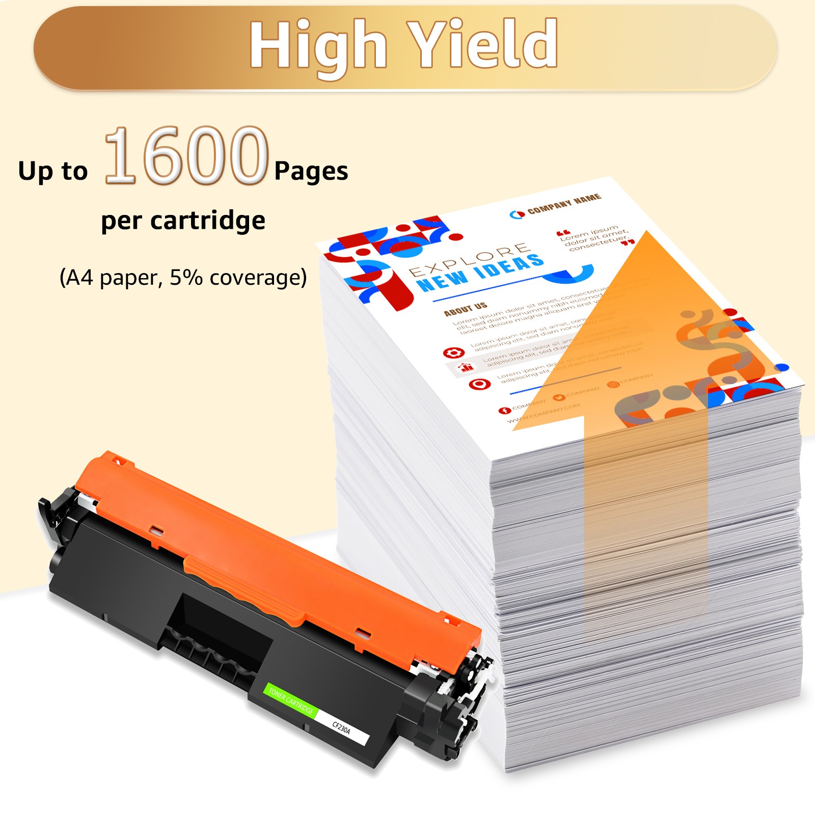 1PK CF230A 30A Toner Cartridge Compatible for HP Laser Jet Pro MFP M227fdn
