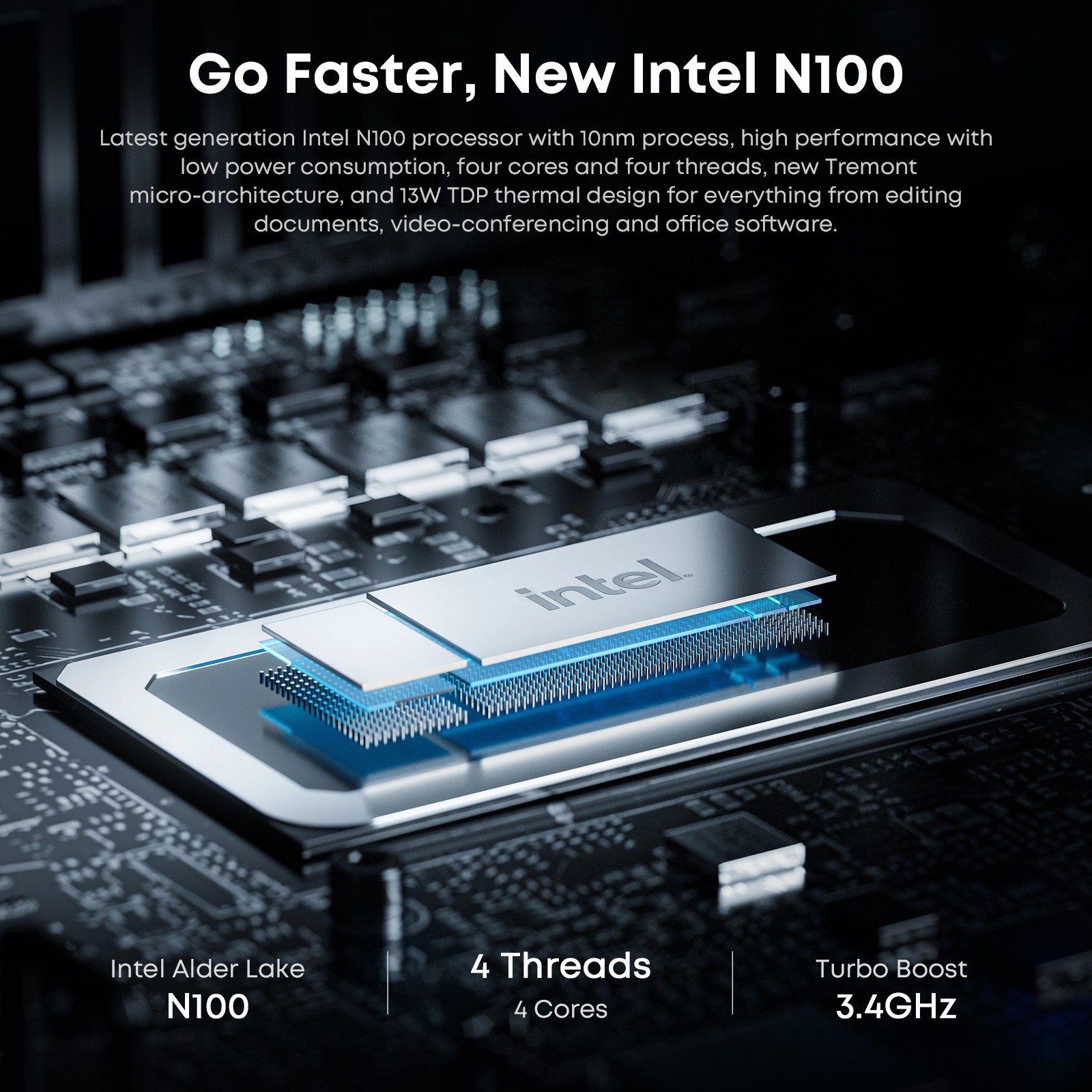 CHUWI MINI PC HEROBOX Intel N100 256GB SSD 8GB RAM Windows 11 Desktop Computer