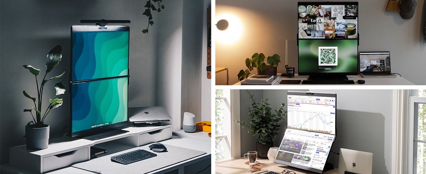 Mobile Pixels Geminos Dual 24″ Stacked Computer Monitor with Docking Station