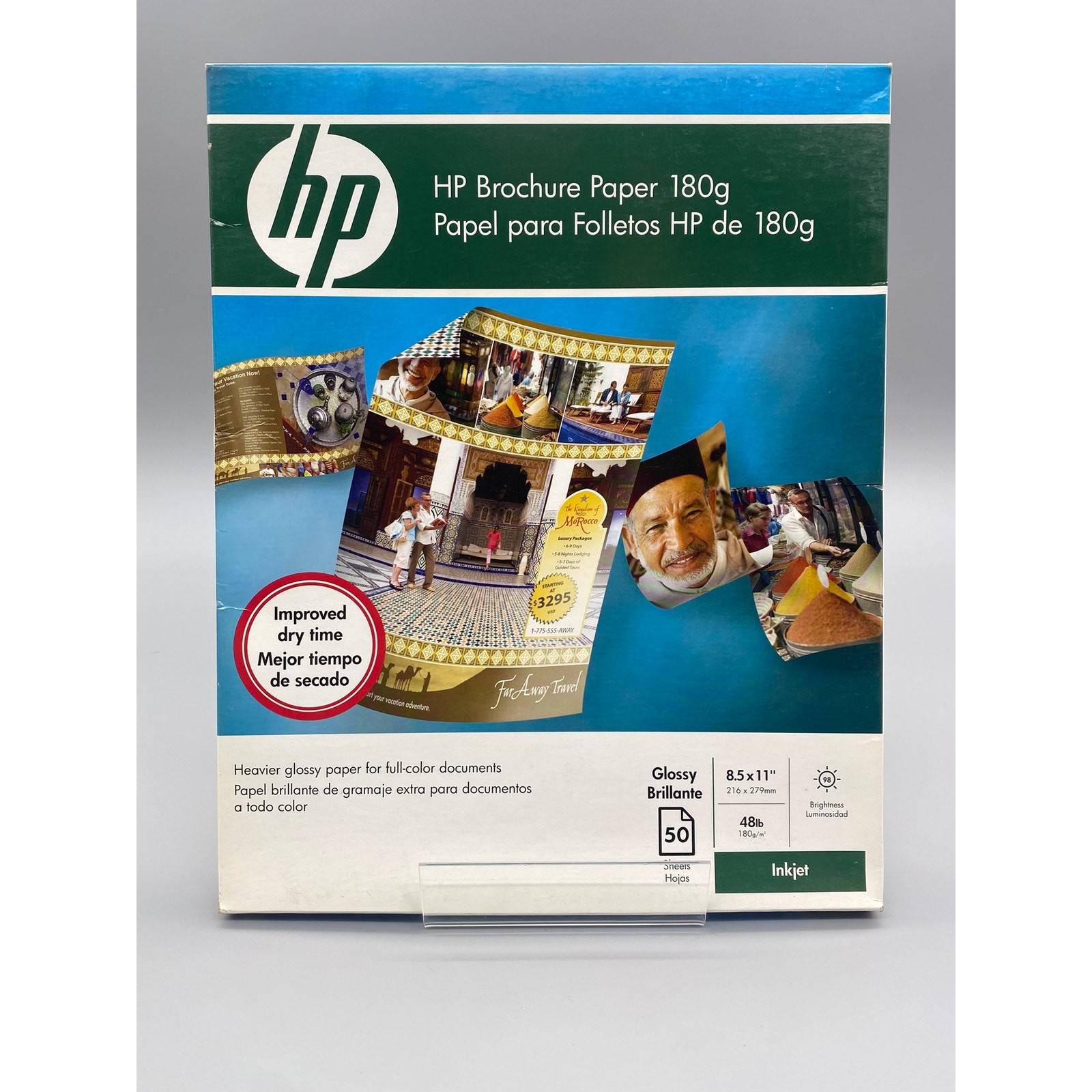 HP Brochure Paper 180g Glossy Inkjet 8.5×11 48lb 120 Sheets C6817A