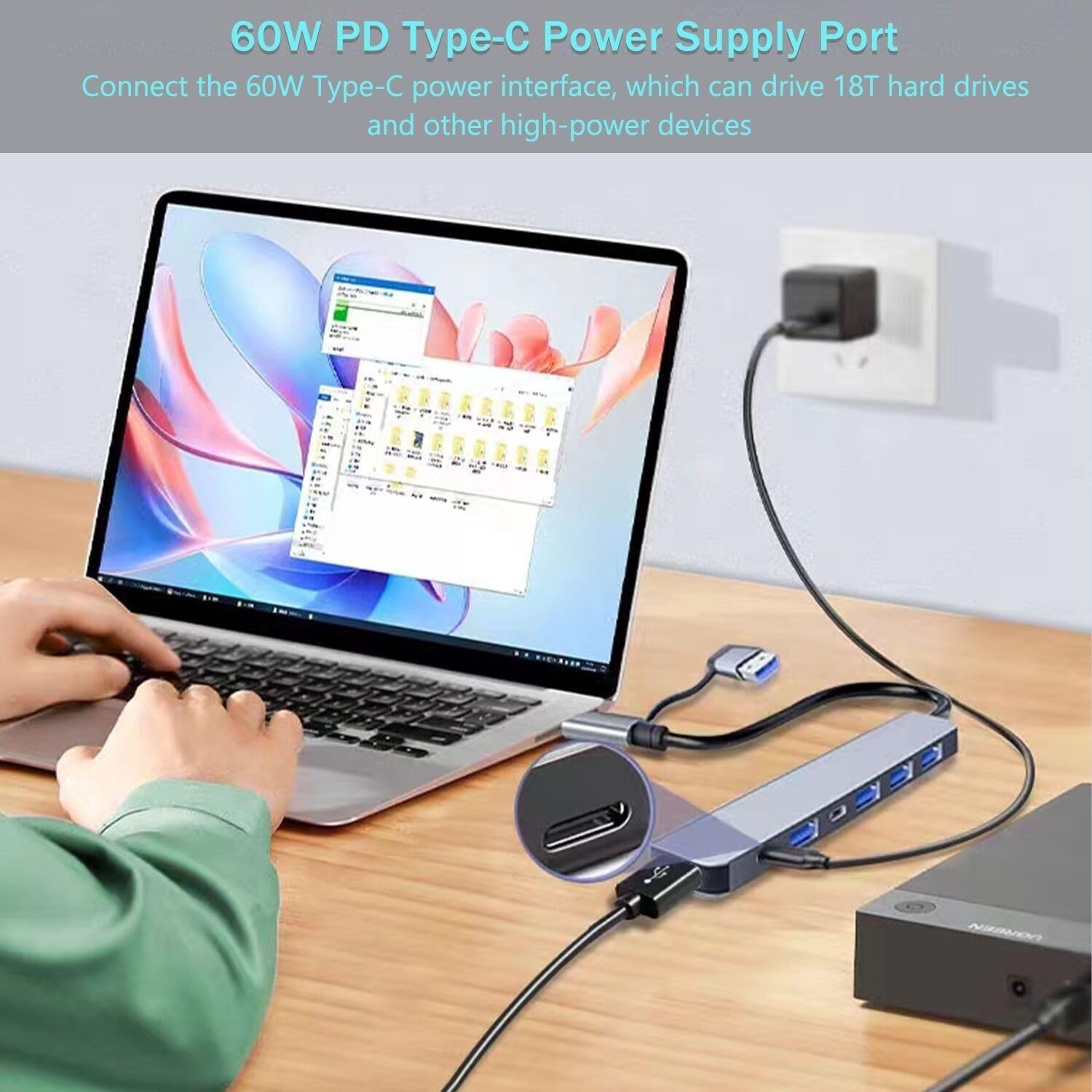 7-in-1 Aluminum USB-C & USB Hub for Seamless Connectivity