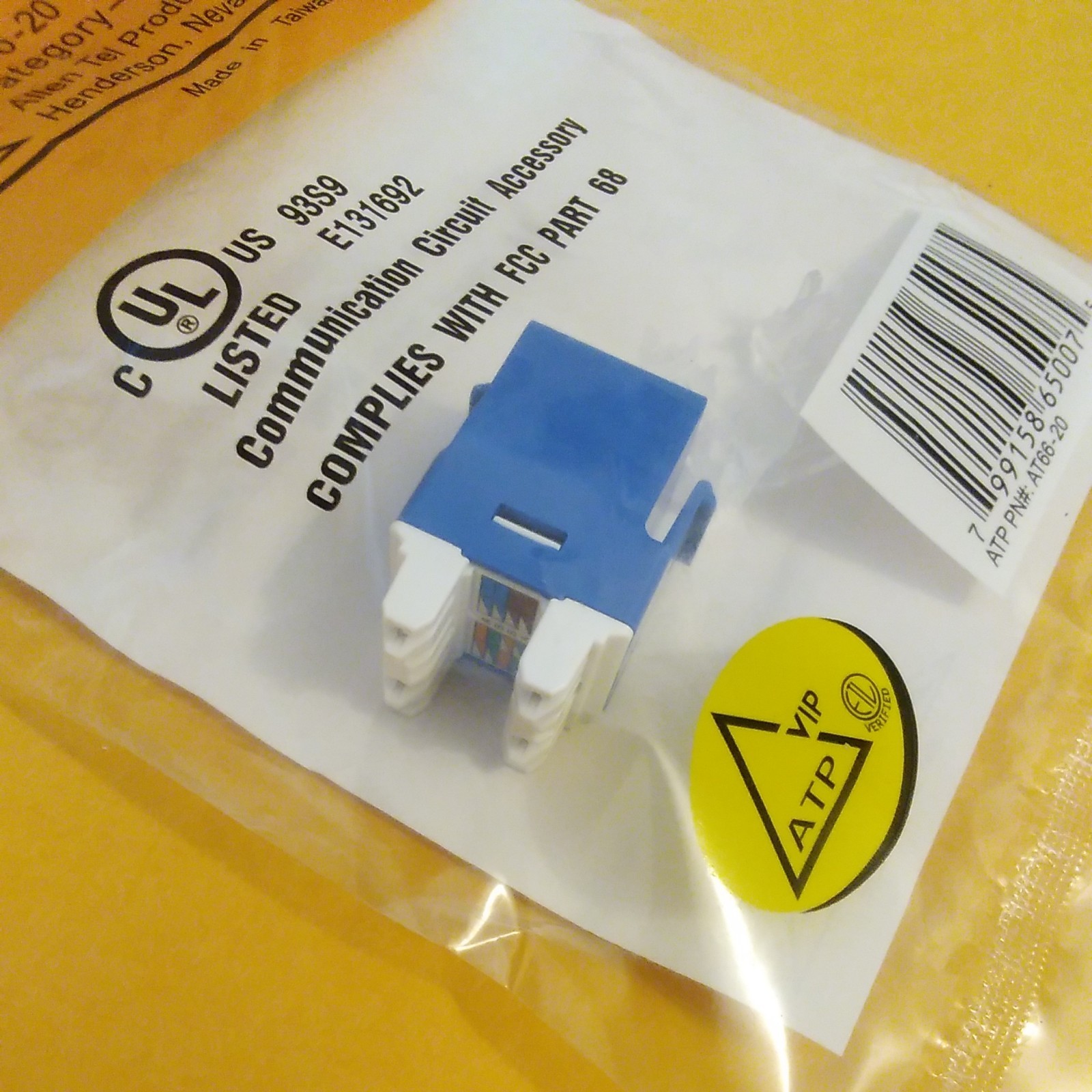 5 pcs ALLEN TEL Cat 6 High Density Jack Module, Blue AT66-20