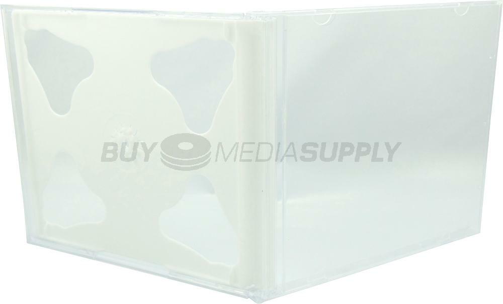 10.4mm Standard White Color Double 2 Discs CD Jewel Case Lot
