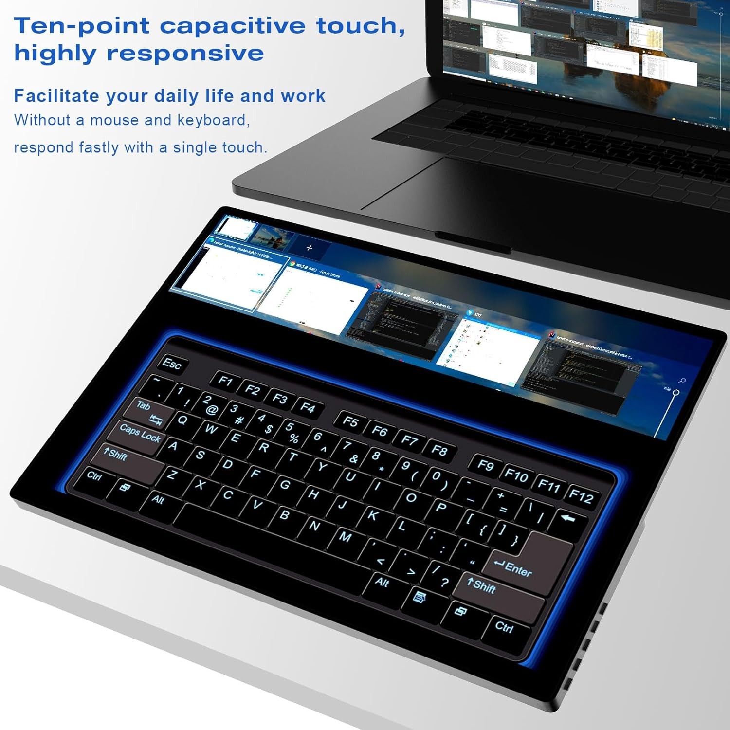 16″ Touchscreen Monitor FHD 1920x1200P Frameless PC Display HDMI/USB-C for PS5