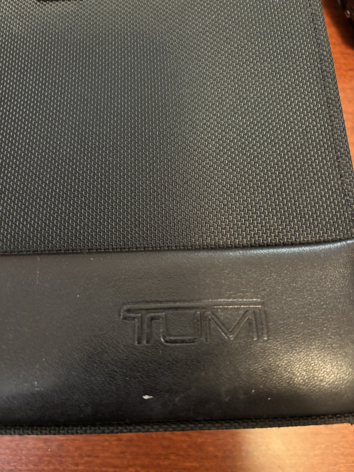 TUMI Laptop Briefcase Art Folio Zip Case Bag in Black Ballistic Nylon/Leather
