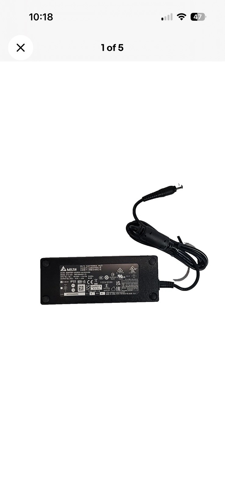 Genuine DELTA 15V 6A MDS-090AAS15 B Power Charger AC Adapter 5.5×2.5mm