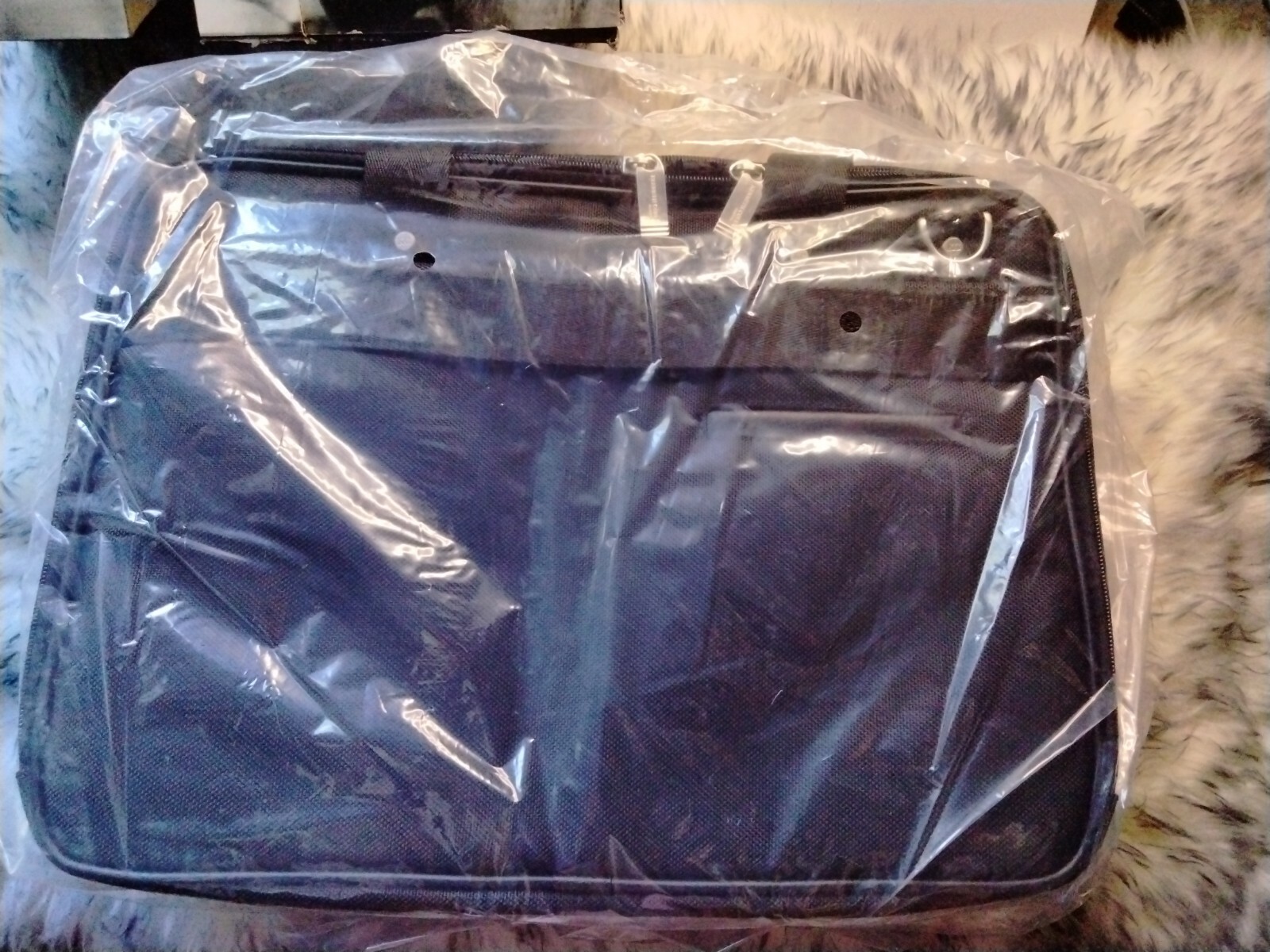 Kenneth Cole New York expandable portfolio computer case nylon leather black new