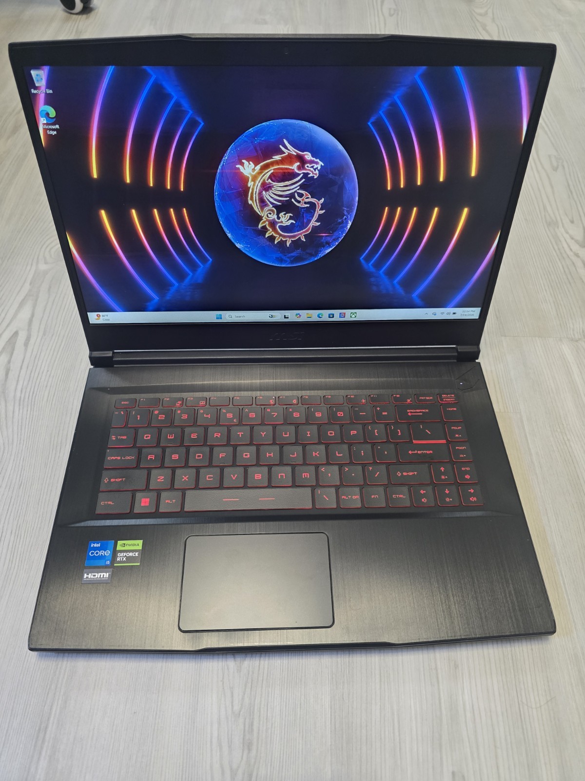 MSI Thin GF63 12UCX-898US 15.6” (256GB SSD i5-12450H 16GB RAM RTX 2050 4GB )