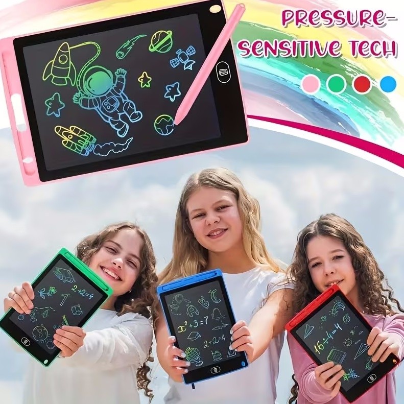 Colorful LCD Writing Tablet 8.5 Inch Kids Drawing Board Reusable Sketch Pad Bulk
