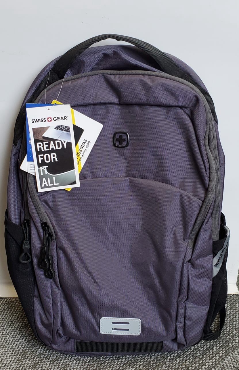 Swissgear 18.5″ Laptop Backpack Dark Gray Electronics Bag New With Tags
