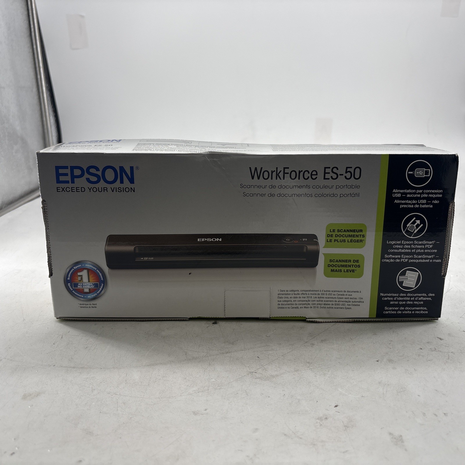 Epson WorkForce ES-50 Portable Color Document Scanner USB Powered PC Mac (A571)