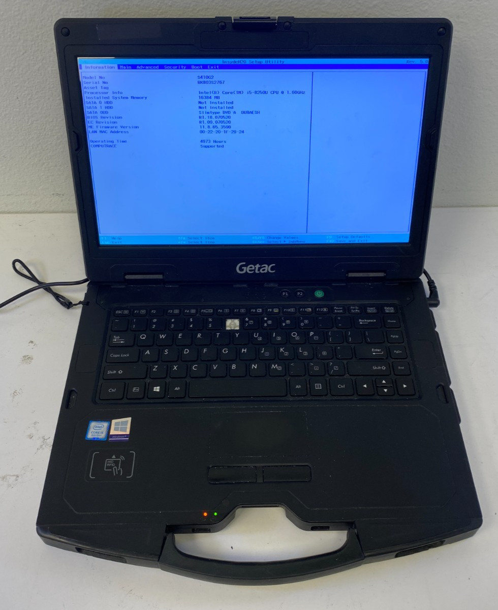 Getac S410 Touchscreen i5-8250U 16GB RAM NO Drives/OS/AC (Missing Key/ODD Cover)
