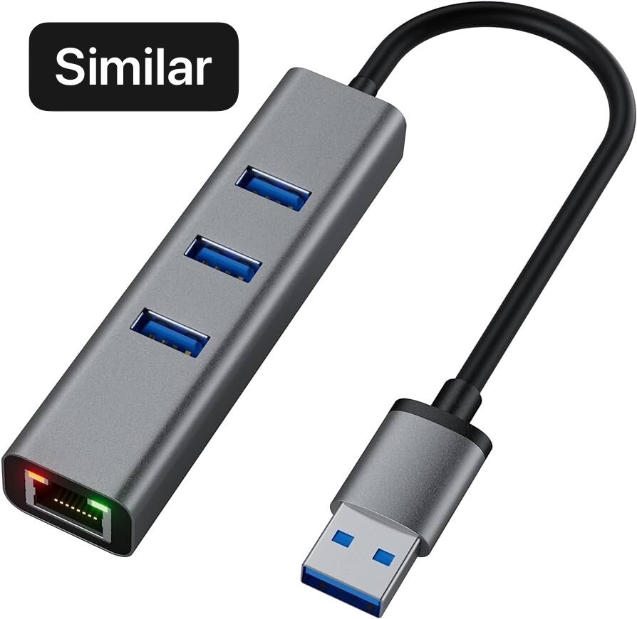 USB 3.0 Hub Ethernet Adapter, Portable 4 in 1 Multiport Hub MacBook Surface XPS