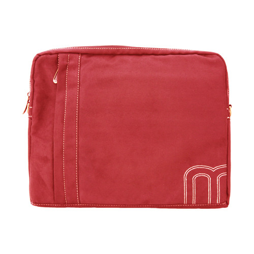 miim Soft Gold Faux Suede 13″ inch Laptop Sleeve (Red) with Shoulder Strap