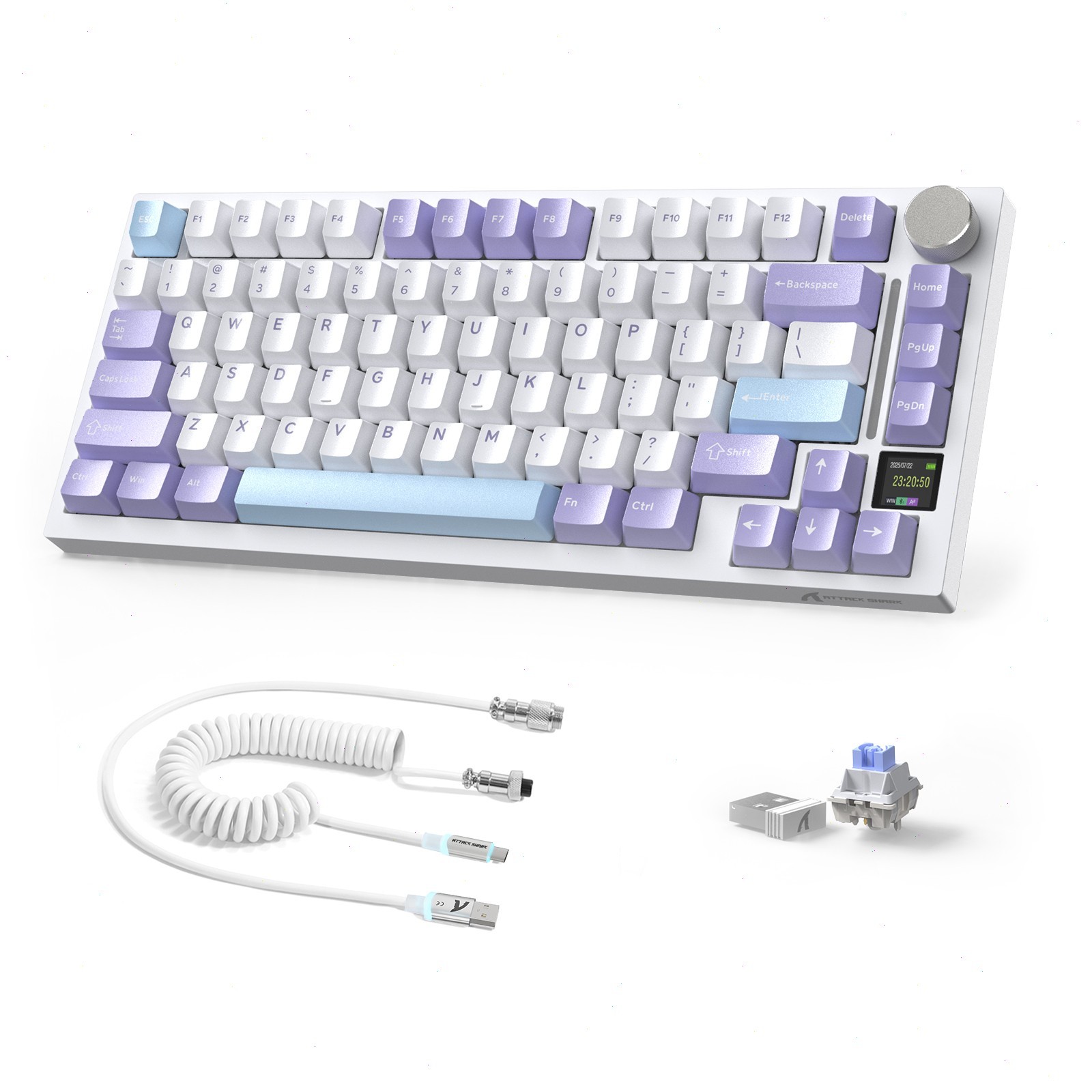 Attack Shark X820 Ultra Tri-Mode Keyboard & C01 Ultra RGB Aviator Cable Combo