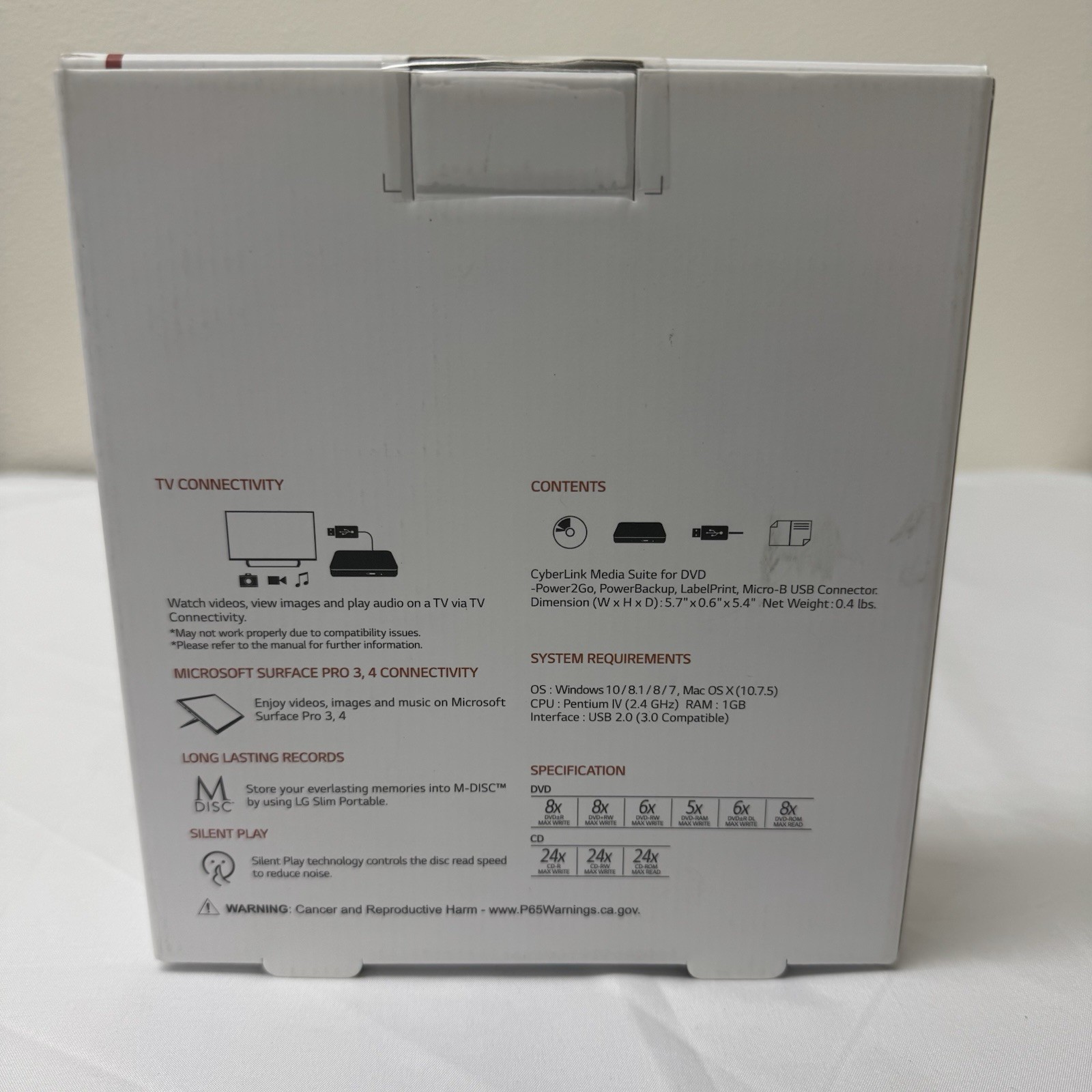 LG Ultra Slim Portable DVD Writer -Compatible SP80 New Sealed Free Shipping