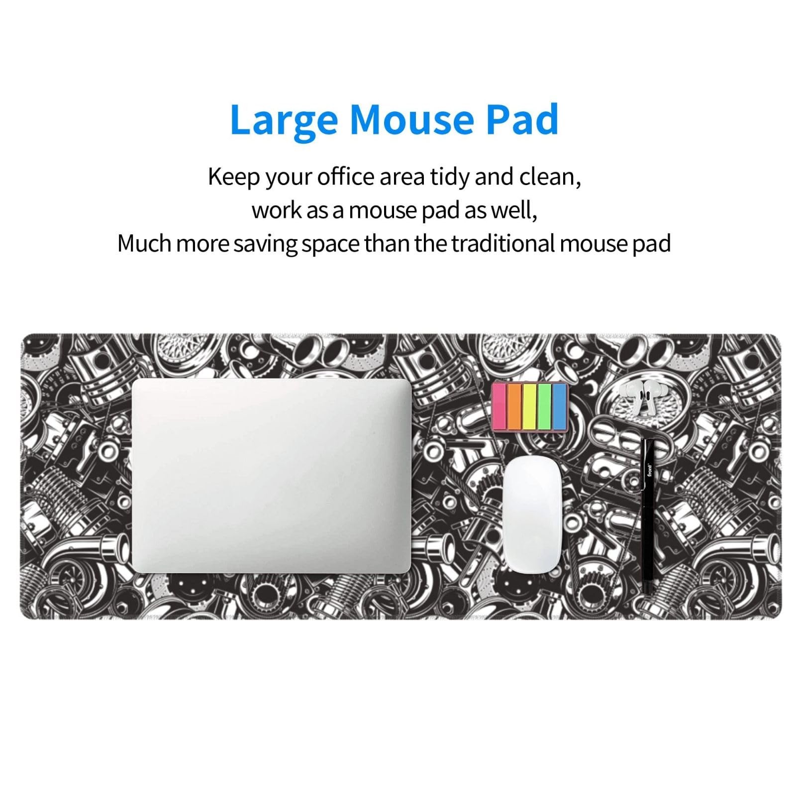 YINFILAN Gaming Mouse Pad, 31.5 x 11.8 One Size, Automobile Car Part Engine