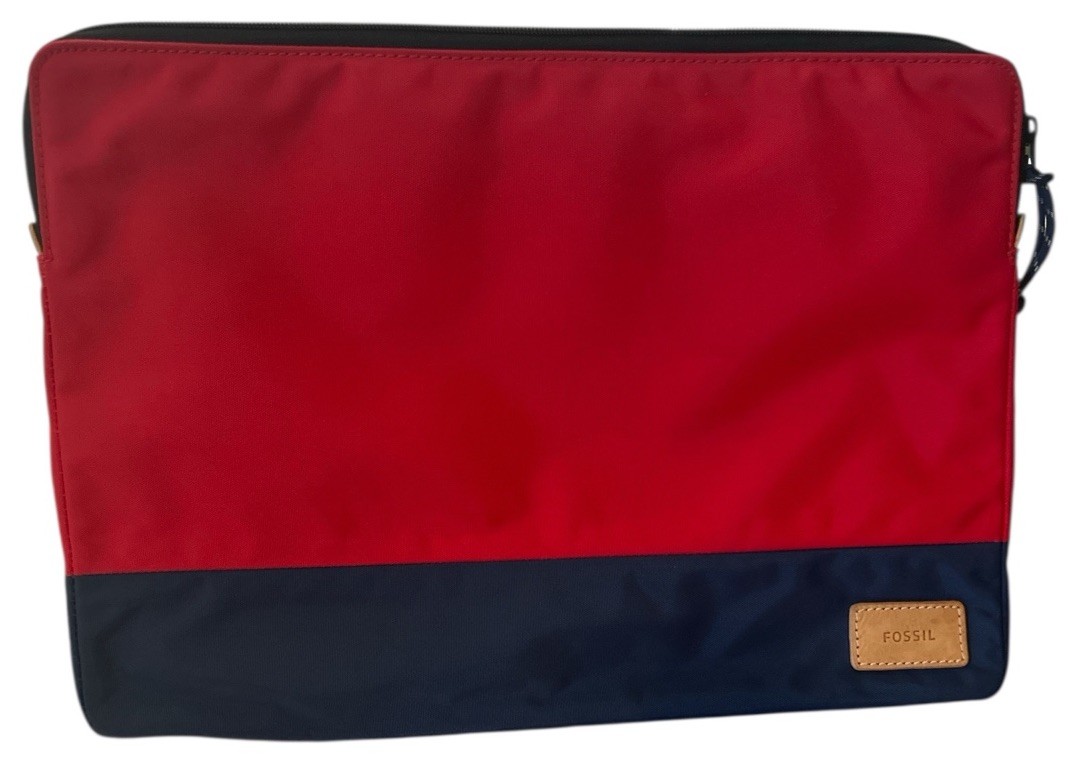 Fossil Laptop Sleeve Cover Red and Black 15.5” X 11”