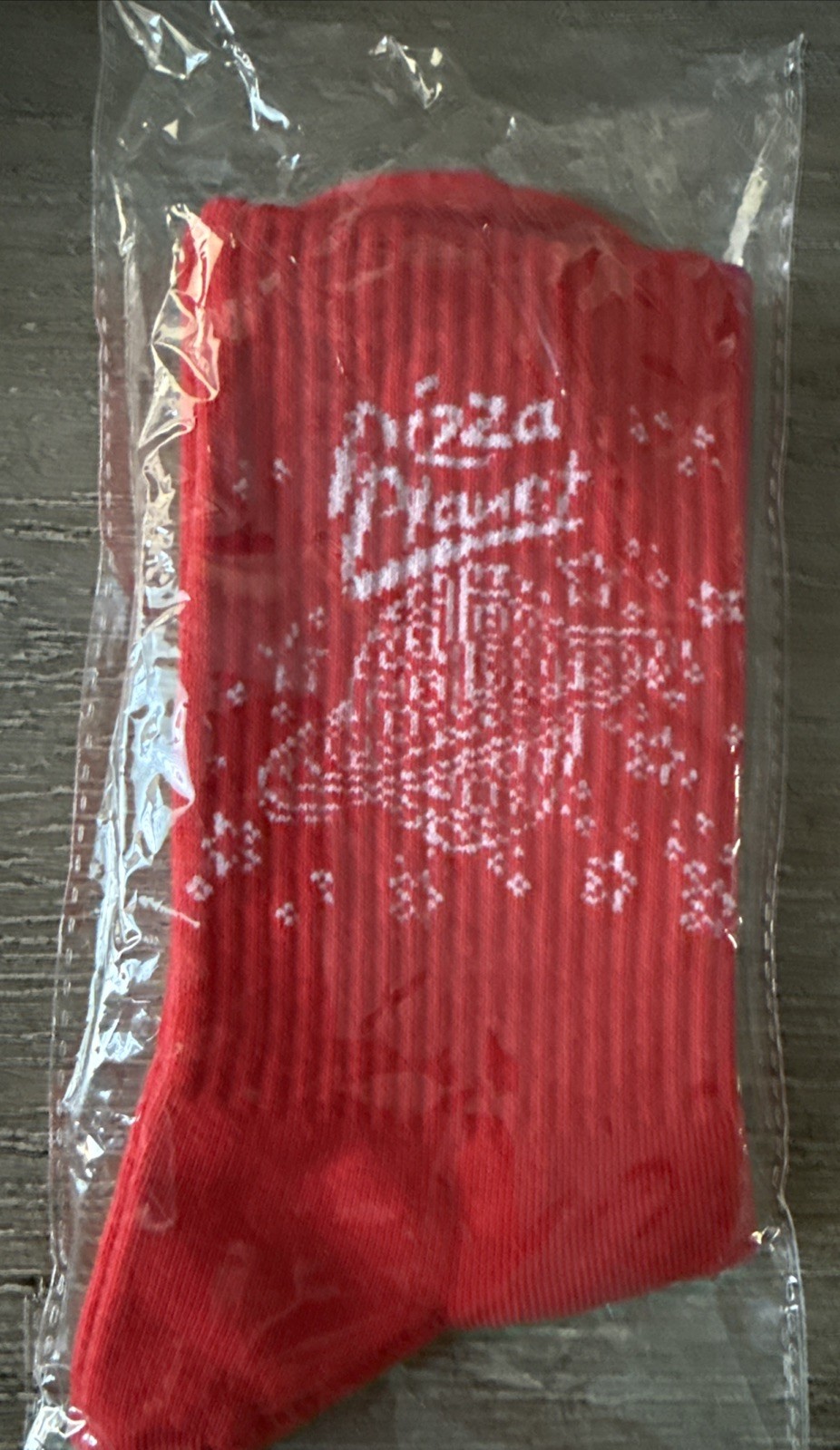 Toy Story Pizza Planet Pair of RED Socks One Size NeW gift collect fast shipping