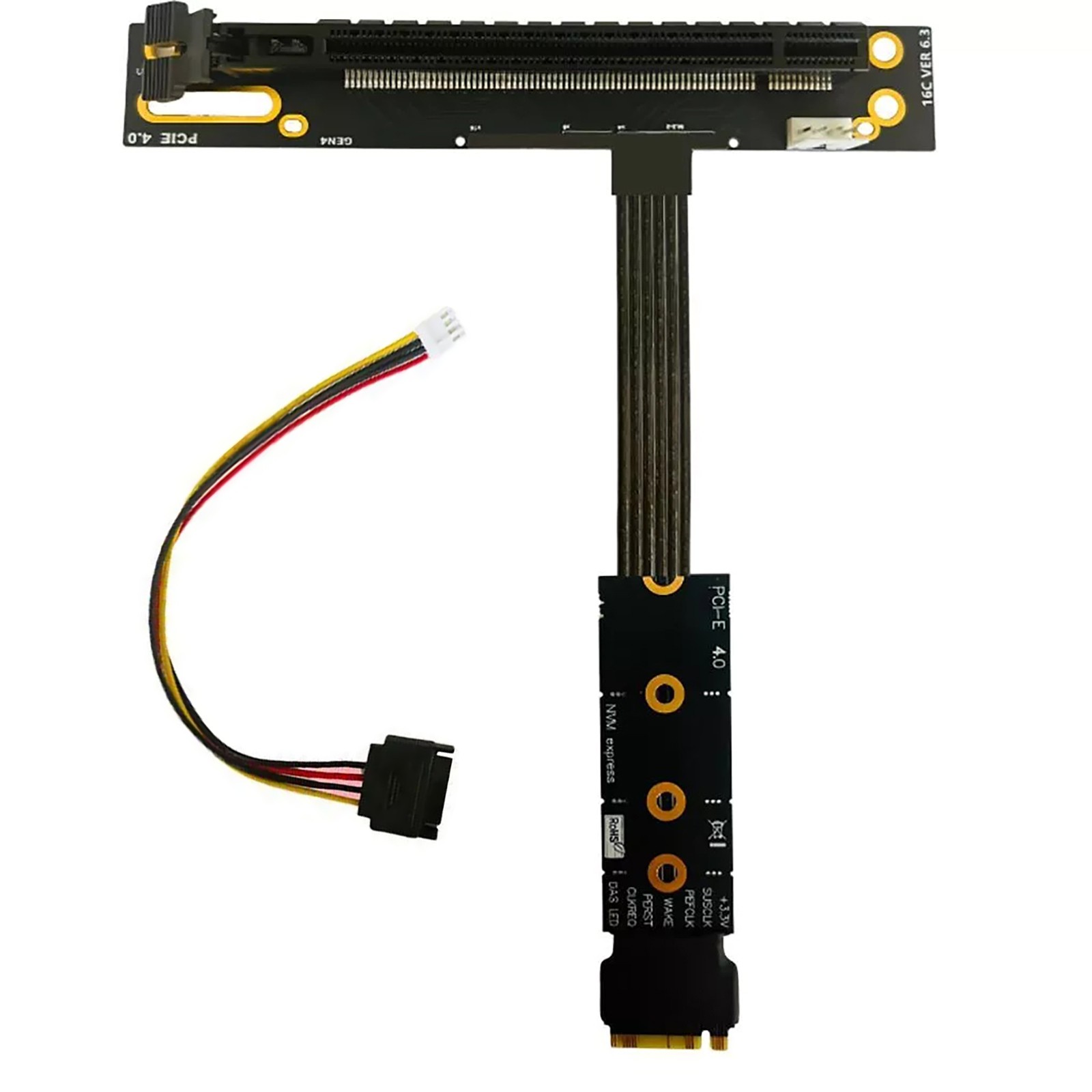 M.2 to PCIe x16 Graphics Card Extension Cable For M2 NVME GEN4 to PCI-e 4.0 X4