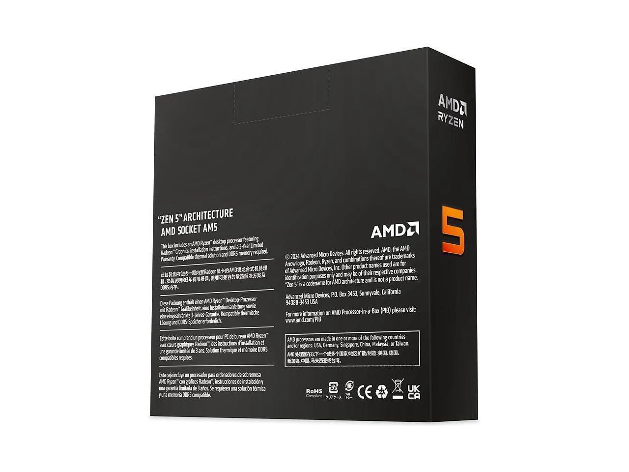 AMD Ryzen 5 9600X – Ryzen 5 9000 Series Granite Ridge 6-Core 3.9 GHz Socket AM5