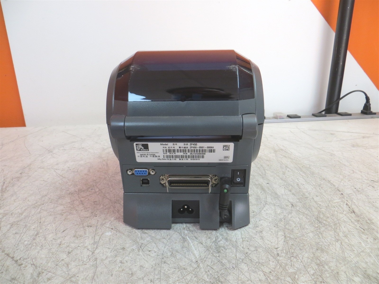 Broken Zebra ZP450 ZP450-0501-0006A Thermal Label Printer No Labels See DESC