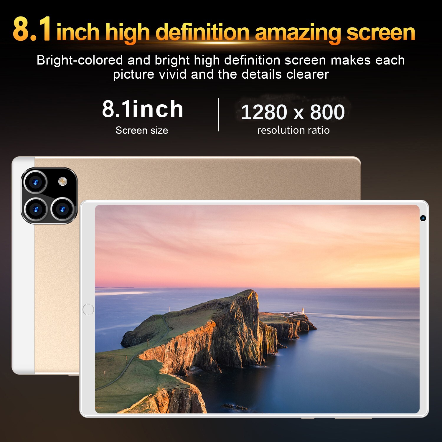 8 inch Kids Tablet PC Android 10 Octa Core Dual Cameras WiFi Bundle Case 64GB