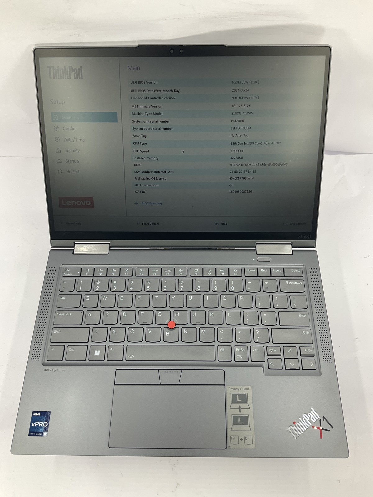 Lenovo ThinkPad X1 Yoga 8th Gen 14″ Touch Core i7-1370P 512GB 16GB Win 11 Pro