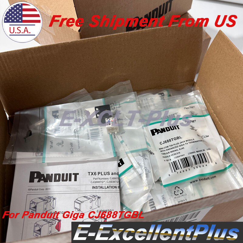 50X For Panduit CJ688TGBL Giga TX Cat6 8Position 8Wire RJ45 Network Jack Module