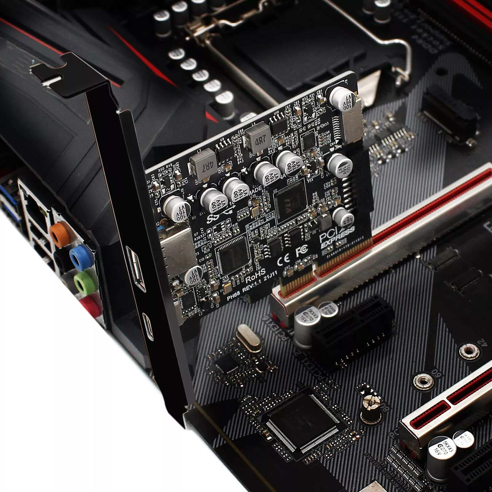 PCIe to USB 3.2 Gen2 Adapter 10 Gbps Expansion Card With Dual 2.2A Ports