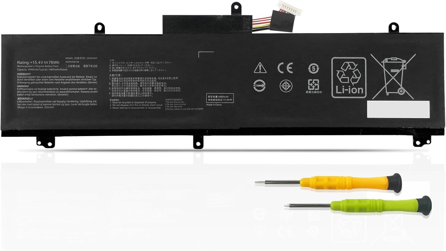 76Wh Battery for ASUS Rog Zephyrus GU502 GU502DU GU502GU GU502GW GU502GV GU502LV