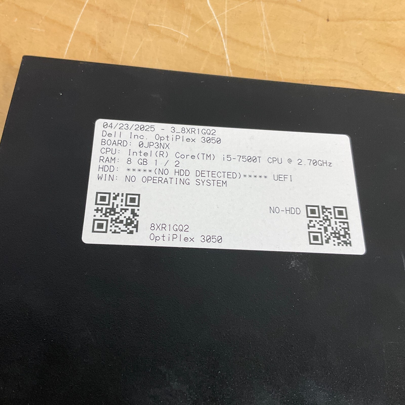 Dell Optiplex 3050, Intel Core i5-7500T @ 2.7GHz, 8GB RAM NO HDD/OS