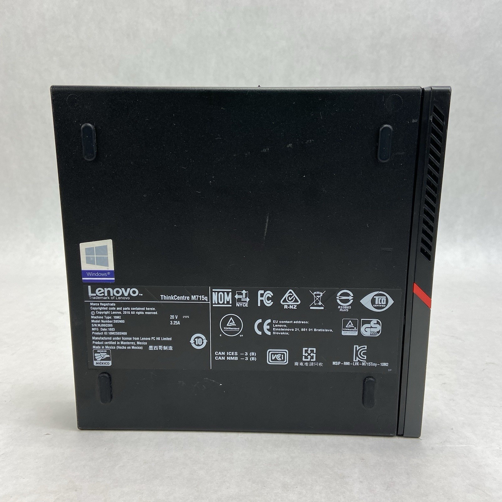 Lenovo ThinkCentre M715Q Micro AMD Pro A10-9700E 3GHz 4GB RAM No ACHDDOS