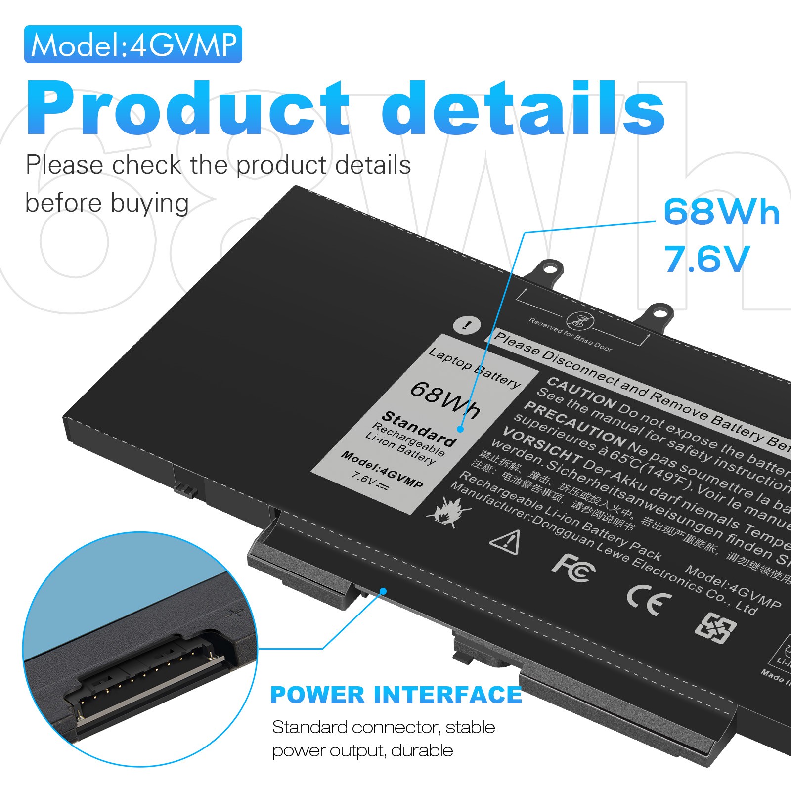 ✅3HWPP /4GVMP BATTERY FOR DELL Latitude 5401 5410 5411 5501 5510 Precision 3541