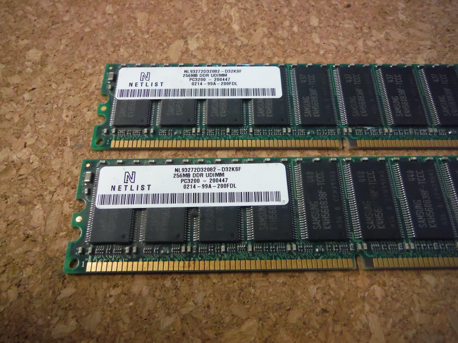 Dell PowerEdge 256MB Netlist NL93272D32082-D32KSF PC3200 Memory – lot of 2