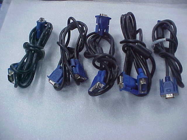 LOT OF 5 VGA SVGA Cable Adapter Male to Male LCD PC TV
